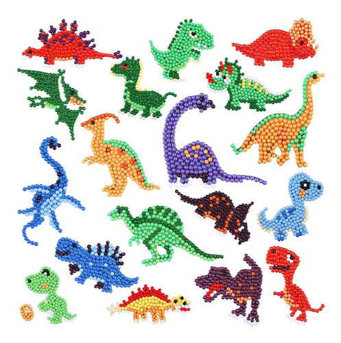 Pintura Con Diamantes 5d Pegatinas De Dinosaurios 18 Piezas 0