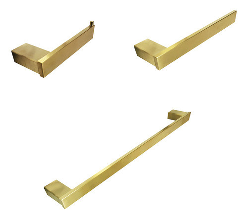 Kit 3 Peças Para Banheiro - Dourado Inox, Kit 3 0