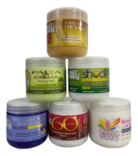 Kit Marybosques Pote Palta+60s+acido+kera+rubios+oleo6ux200g 0