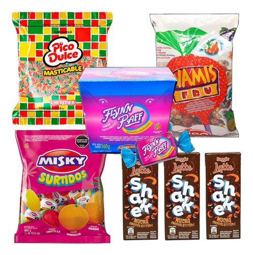Combo Golosinas Cumpleaños 20 Chicos Chocolatada Flynn Paff 0
