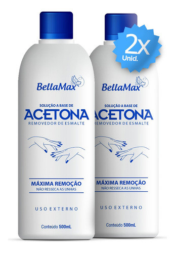 Kit Removedor Esmalte Acetona Hidratante Aroma Max 500ml 1