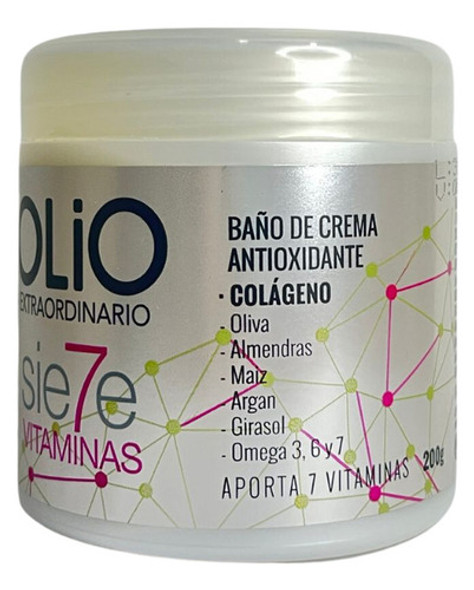 Baño De Crema Capilar Siete Vitaminas Reparador Olio X 200gr 1