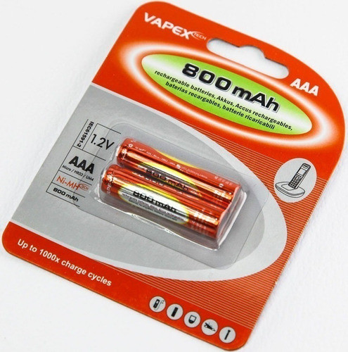 Pilas Recargables Aaa 800mah Vapex P/ Multiples Usos 1