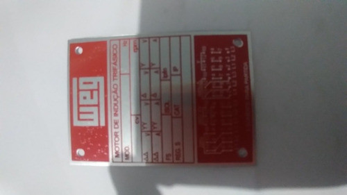 Placa De Identificação Original Para Motores Weg 12 Pontas 1