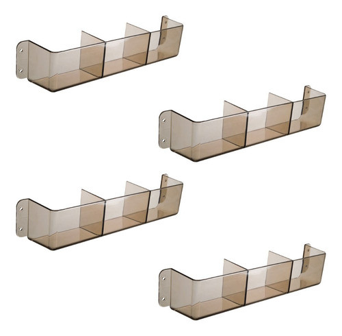 Kit 4 Porta Objetos Organizador Para Móveis Cristal Fumê 1