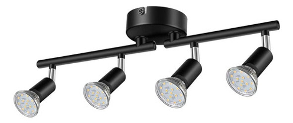 Lucog Led 4-light Track Lighting Kit Para Techo Negro Mate 4 0