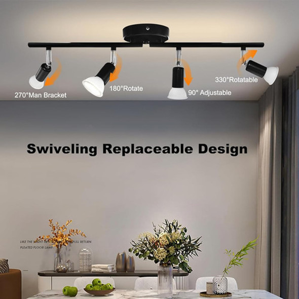 Lucog Led 4-light Track Lighting Kit Para Techo Negro Mate 4 1