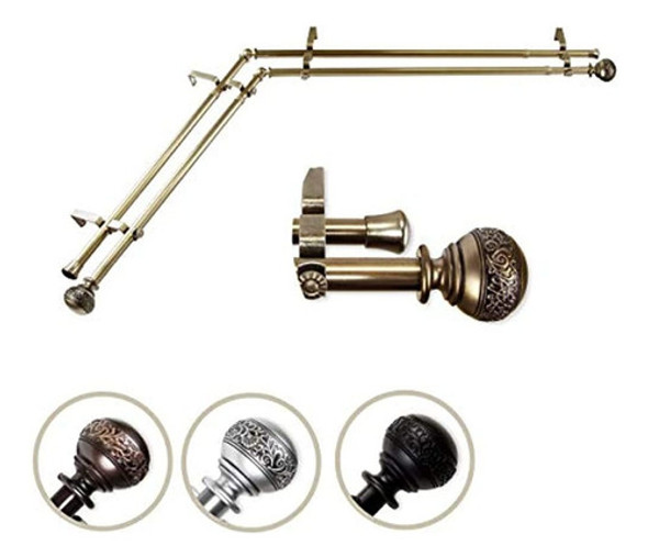 Rod Desyne Barra De Cortina Doble Para Ventana De Esquina Na 0