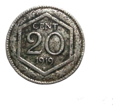 Moneda 20 Centavos De Lira Italia 1919 0