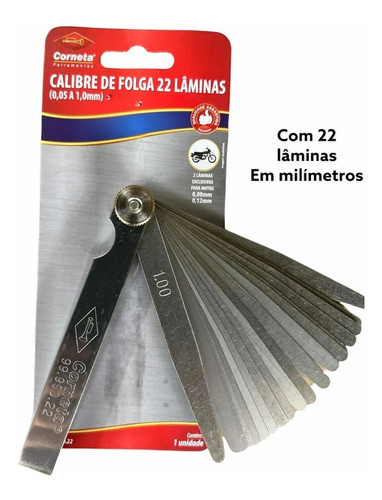 Kit Com 2 Calibres Folga De Válvula Em Aço Inox 22 Lâminas 1