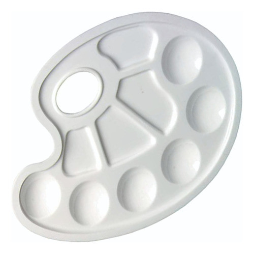 Paleta Ovalada Plastica Mezcladora Acuarela Tempera 0