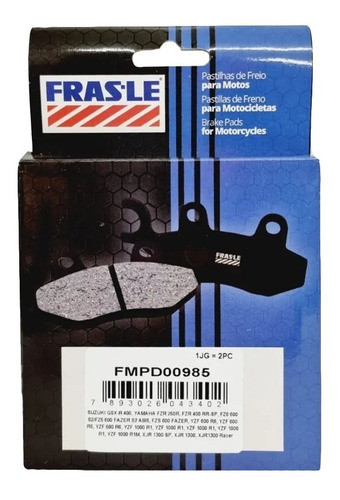 Pastilla De Freno Yamaha Mt07 Mt09 Mt10 Yzf R1 R6 Frasle 0