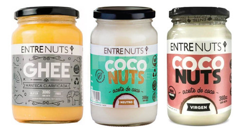 Combo X3 - Aceites Coco -neutro-virgen- Manteca Ghee Sintacc 0