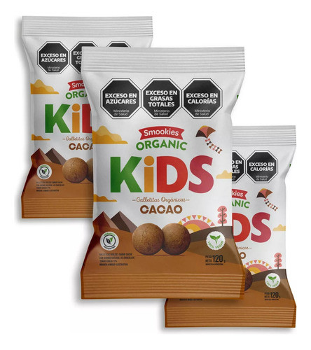 Smookies Kids Orgánicas 10 Unidades 120gr Sabor Cacao 1