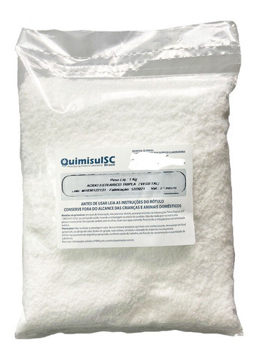 Ácido Esteárico Vegetal Tripla Pressão 250g 0
