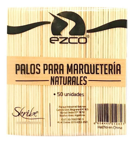 Palito P/ Helado Marquetería Ezco Madera Natural X50 U 0