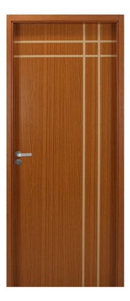 Kit Porta De Madeira Decorada 215x64cm Com Batente De Mdf 0