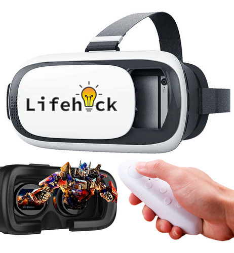 Set Gafas Lentes Realidad Virtual Vr 3d + Control 360 Full ! 0