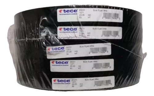 Tapacanto Negro 22 Mm X 50 Mts Con Pegamento Tece 0