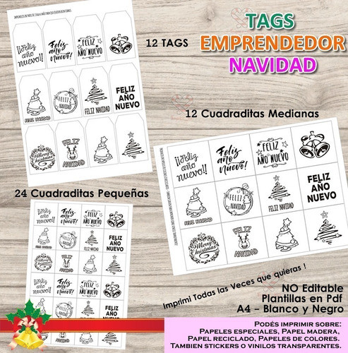 Kit Imprimible Tags Emprendedor Mega Pack + 50 Modelos 1