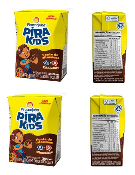 Achocolatado Liquido Picaranjuba 200ml Pirakids-kit 30un 1