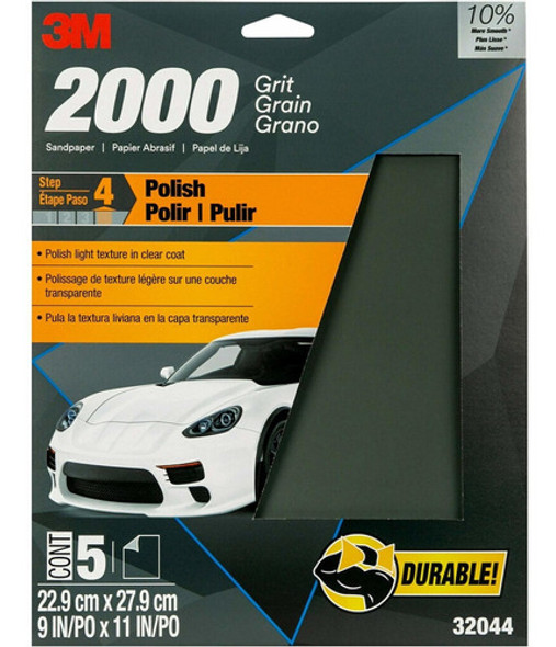 5 Lijas 3m Auto 23cm X 28cm Grano 2000 0