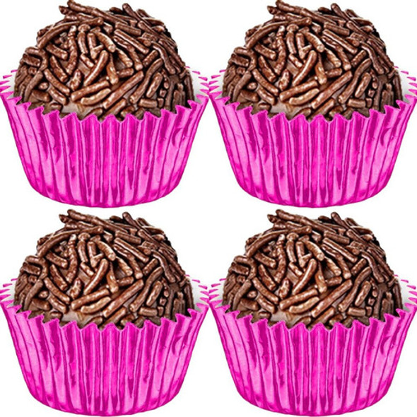 100 Forminhas Para Doces - Número 5 - Metalizada Rosa Pink 0