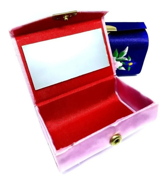 Porta Joias Ou Batom Com Espelho P/ Bolsa Brindes Bodas Etc. 0