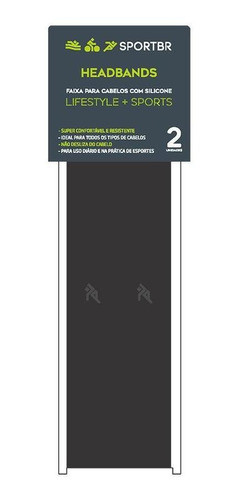 Faixa De Cabelo Com Silicone 2 Unid Pretas - Sportbr 1