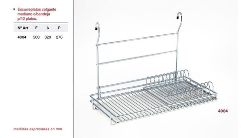 Escurreplatos Acero Inoxidable 500 Mm Fark 4004 Para Colgar 1