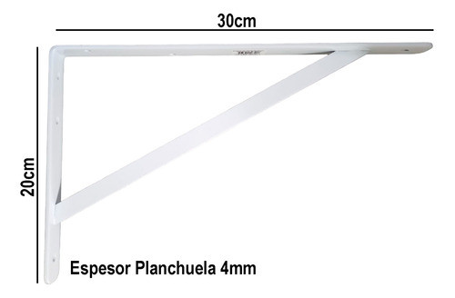 2 Soportes P/ Estantes Ménsula Super Reforzados 20 X 30cm Sc 1