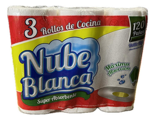 15 Rollos De Cocina Nube Blanca - 120 Hojas De 20 X 20,7 C/u 0