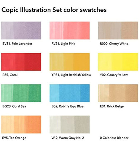 Copic Ciao Illustration Bundle Set Alcohol Marker, No 1