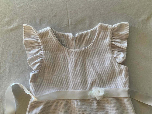 Divino Vestido Blanco Con Lazo. Nena. #pup5 1