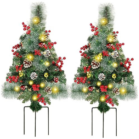 Arboles Navidad Con Base 76 Cm Iluminado Decorado 0