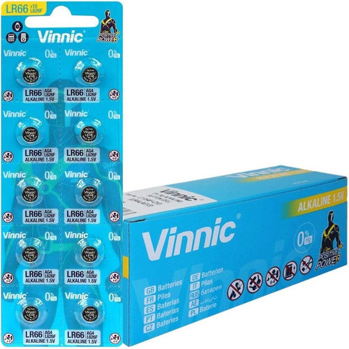 Pack 100 Pilas Boton Vinnic Lr66 Ag4 L626f 377 Alcalina 0