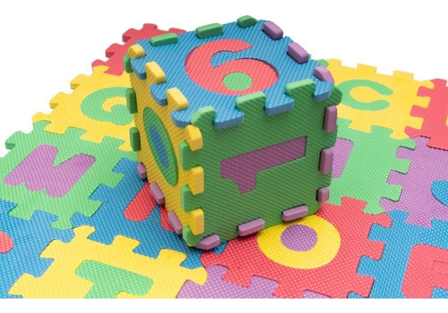 Tapete Eva Educativo 36 Pçs Abc Número Alfabeto 12x12cm 7mm 0