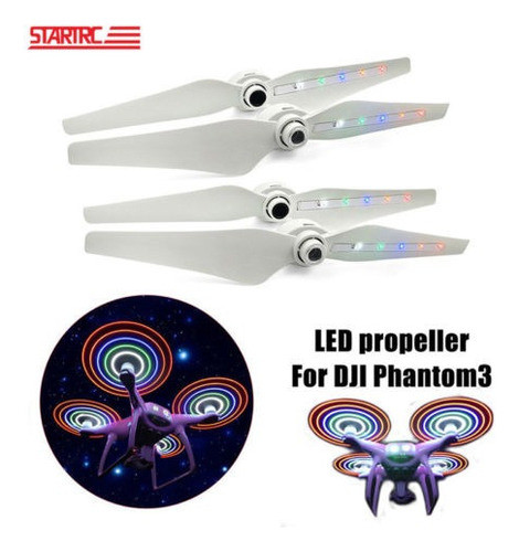 2 Pares De Hélice Flash Led Usb Cargable Para Accesorios De 1
