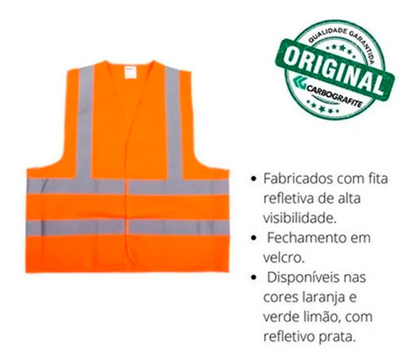 Colete De Segurança Refletivo Laranja Cg 06 - Carbografite 1