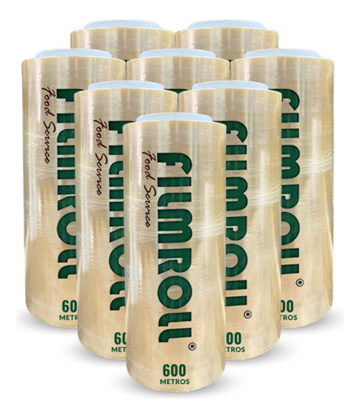 8 Rollo Film Gastronomico 38x600 Cocina Pvc Alimentos Adher 0