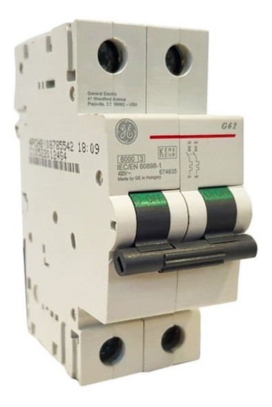 Llave Térmica Bipolar 2x10a 6ka G60 Curva D General Electric 0