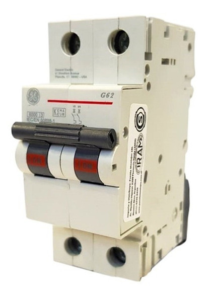 Llave Térmica Bipolar 2x10a 6ka G60 Curva D General Electric 1