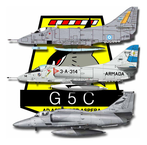 A4 Skyhawk Argentina Pack Escala 1.33 Papercraft 0