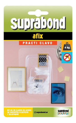 20 Clavos Suprabond Para Colgar Fácil - Practi Clavo Acero 0