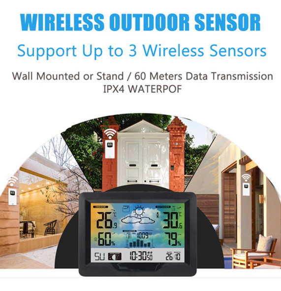 Estação Meteorológica Inalámbrica Pantalla.color Temperat 1