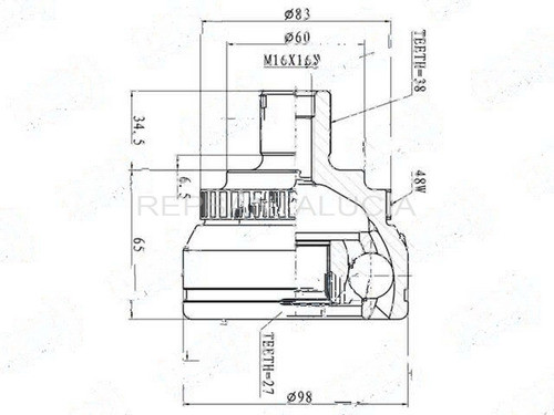 Homocinetica Vw Sharan 1.8 1.9 L/r Ee38 - Ei27 1