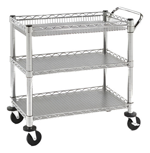 Carrinho Aço Multiuso Cozinha Chá Café 3 Prateleiras 0