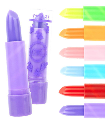 12 Batom Magic Fruit Love Cs4350 - Kit Pink21 Atacado Sj 0