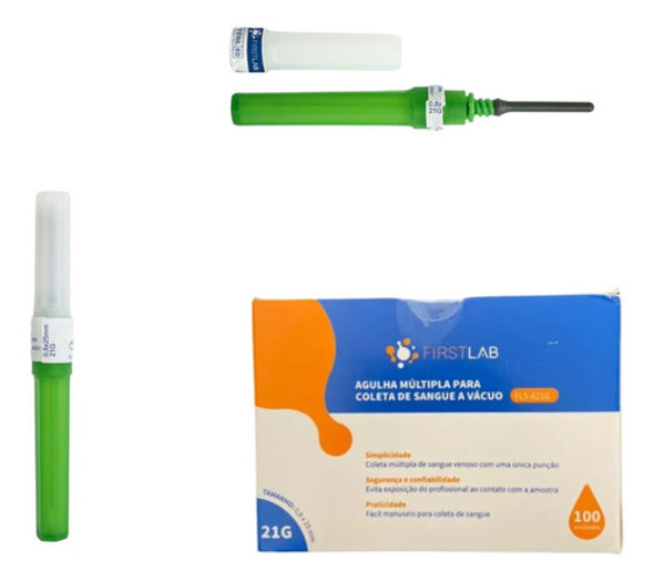 Agulha Multipla Vacuo 25x8mm 21g C/100 0 Agulha Multipla Vacuo 25x8mm 21g C/100 0