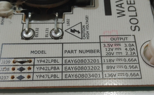 Fuente Tv  LG 42le5500-ma Eay60803201 Jk036 1
